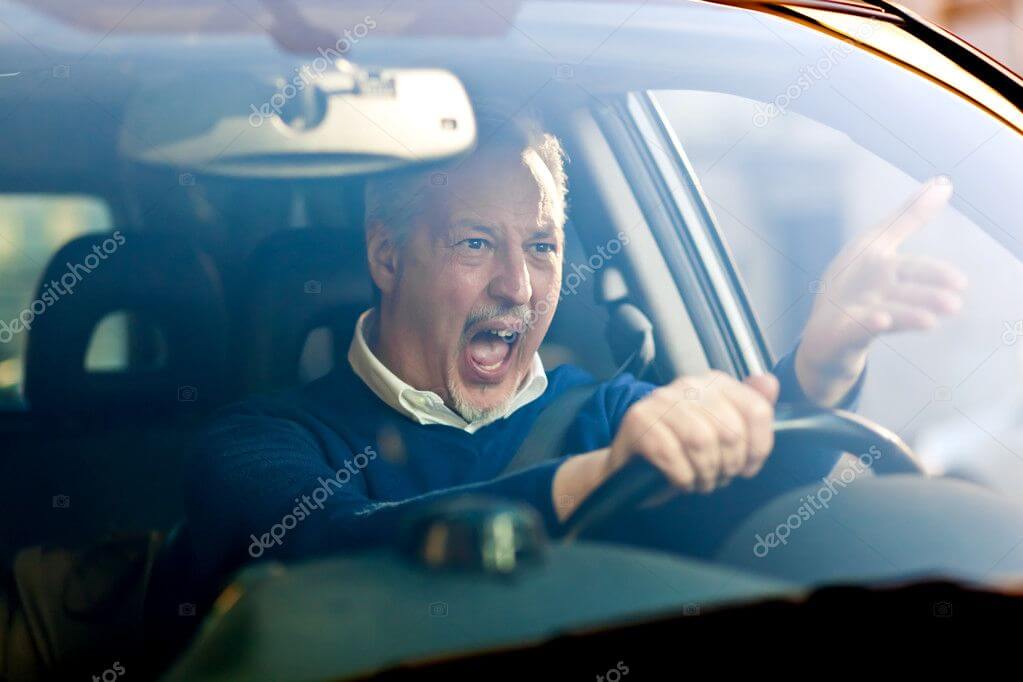 angry male driver